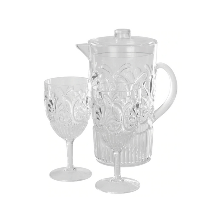 Flair Acrylic Wine Tumbler Scallops Clear Lifestyle | Merchants Homewares