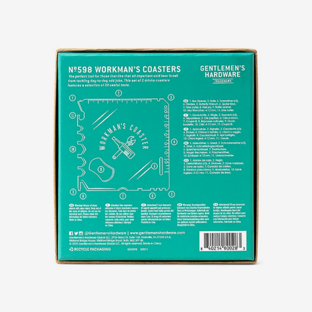 Gentleman's Hardware Workman's Coaster Multi Tool Set of 2 | Merchants Homewares