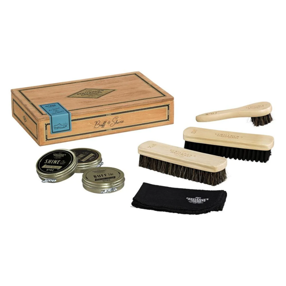 Gentlemen's Hardware Cigar Box Shoe Shine Kit | Merchants Homewares