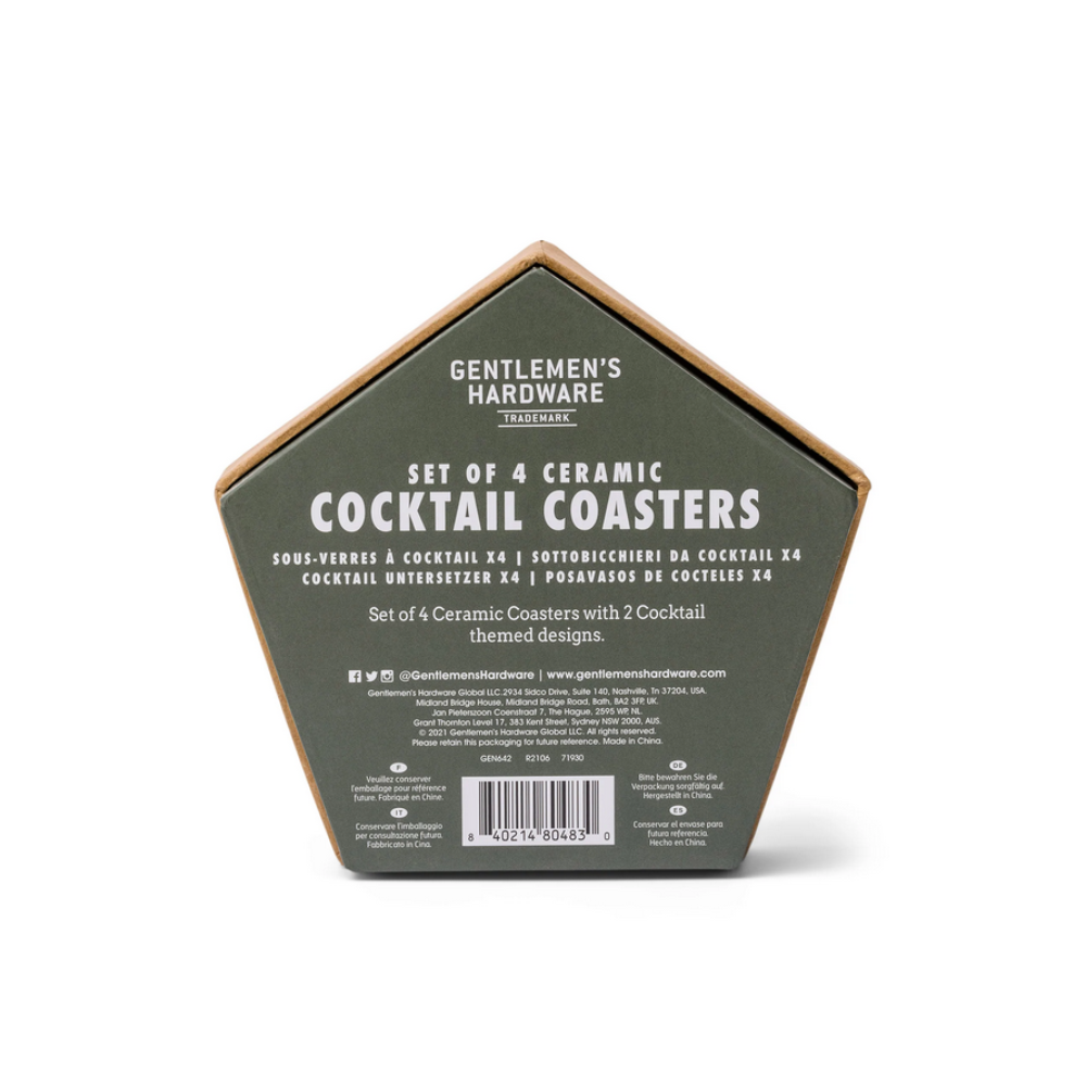 Gentlemen's Hardware Cocktail Coasters Set of 4 Back | Merchants Homewares