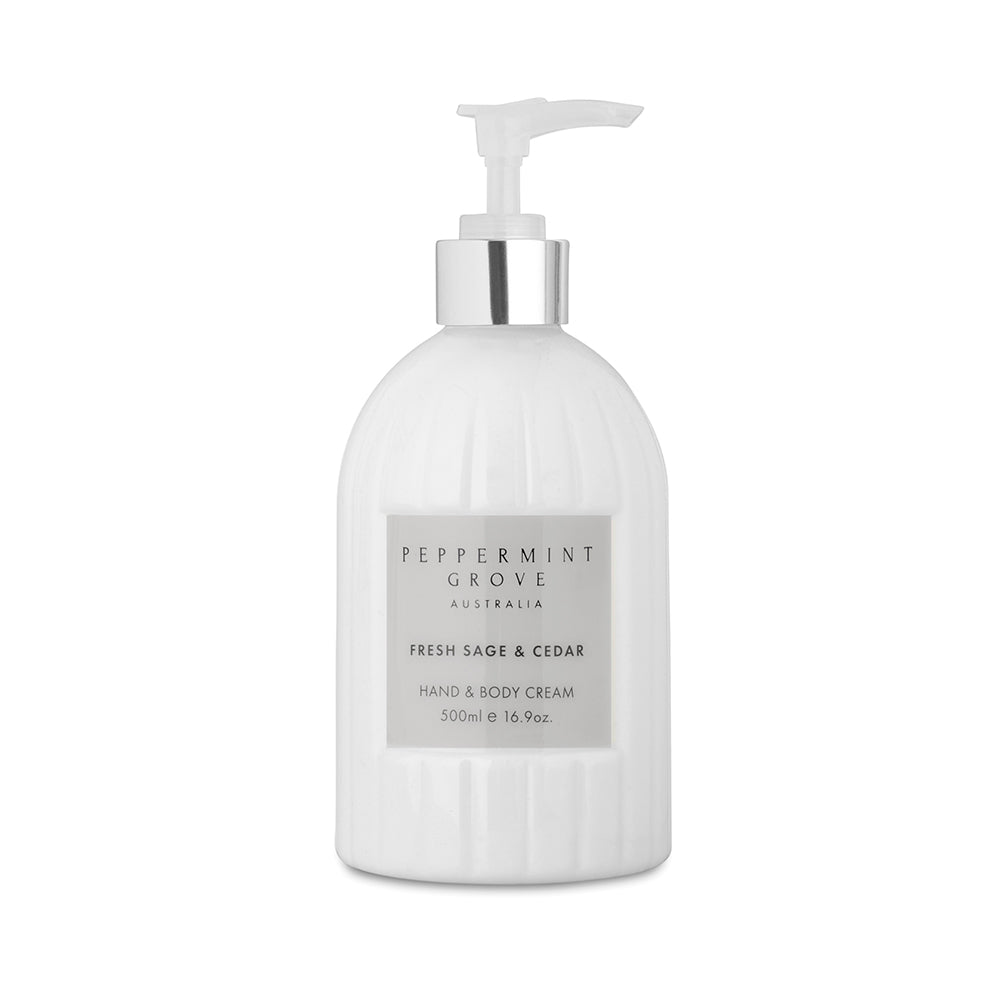 Hand & Body Cream 500ml Fresh Sage & Cedar | Merchants Homewares