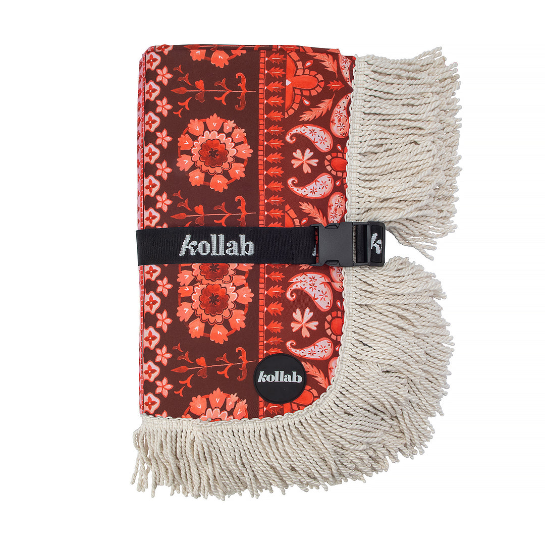 Kollab | Holiday Fringed Picnic Mat 1.45 x 1.45cm | Goa | Merchant Homewares