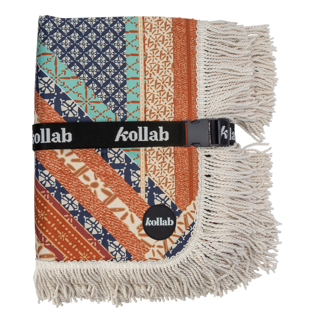 Kollab | Holiday Fringed Picnic Mat 1.45 x 1.45cm | Persia | Merchant Homewares