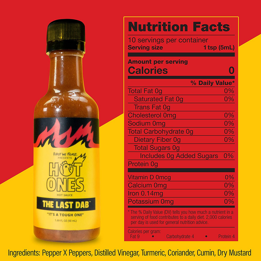 VR Distribution Hot Ones Truth Or Dab Hot Sauce Nutritional Facts | Merchants Homewares