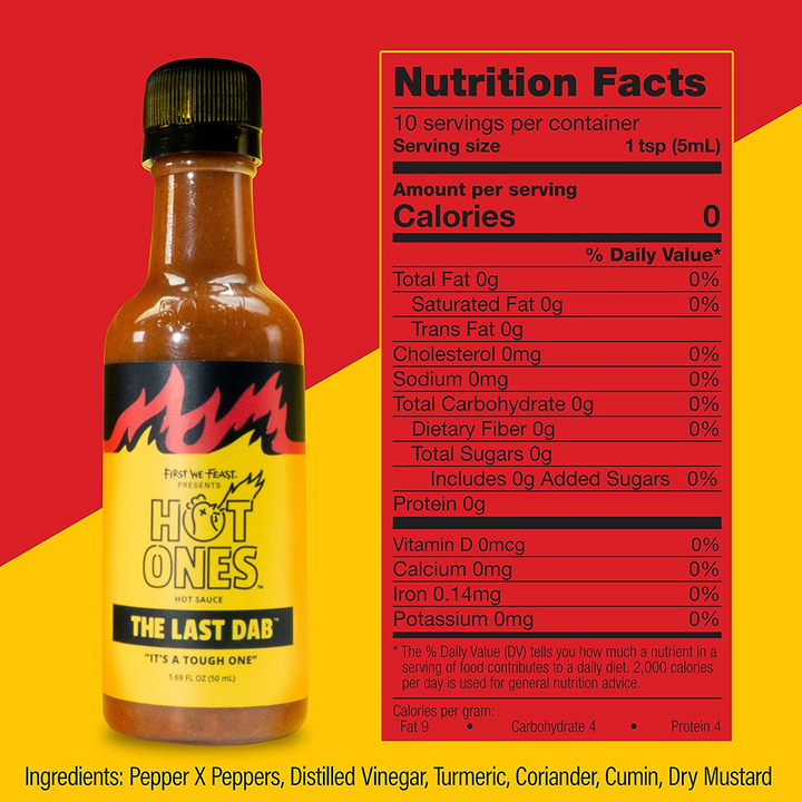 VR Distribution Hot Ones Truth Or Dab Hot Sauce Nutritional Facts | Merchants Homewares