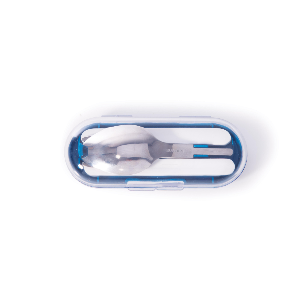 IS Albi For The Earth Collapsible Cutlery Set Blue | Merchants Homewares
