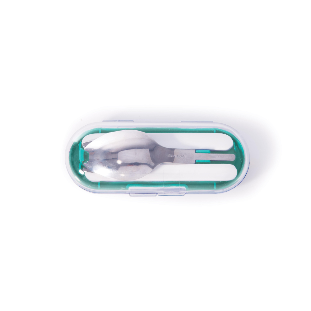 IS Albi For The Earth Collapsible Cutlery Set Aqua | Merchants Homewares