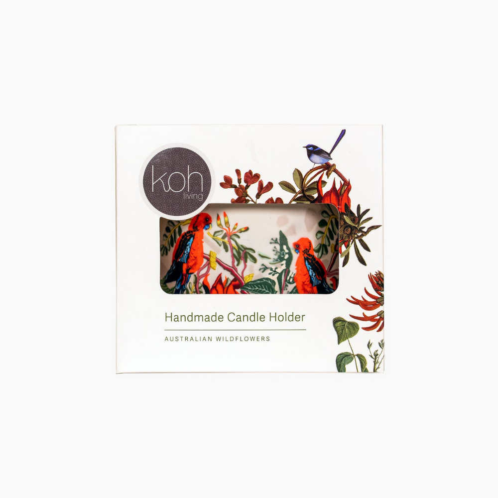 Koh Living Tea Light Candle Holder Desert Pea packaged | Merchants Homewares