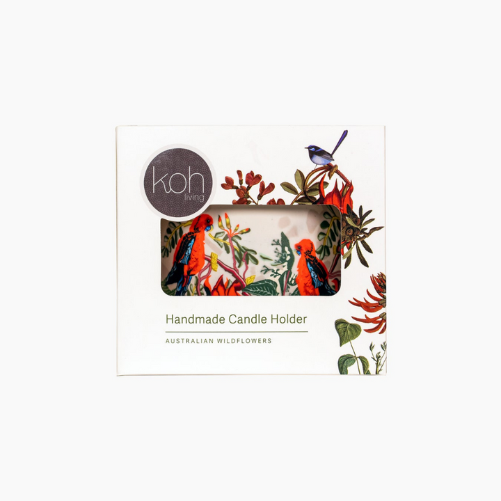 Koh Living Tea Light Candle Holder Desert Pea packaged | Merchants Homewares