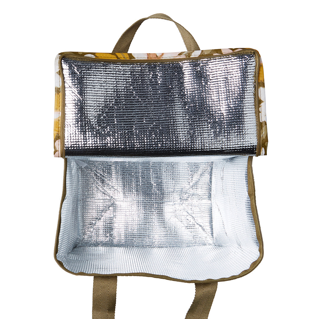 Kollab Cooler Bag Khaki Floral Open | Merchants Homewares