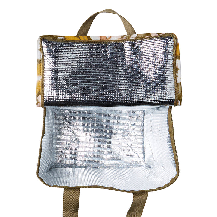 Kollab Cooler Bag Khaki Floral Open | Merchants Homewares