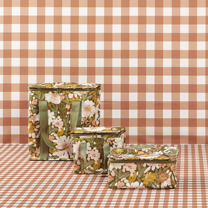 Kollab Cooler Bag Khaki Floral Lifestyle | Merchants Homewares