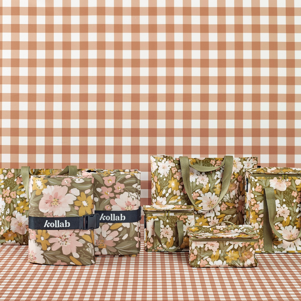 Kollab Cooler Bag Khaki Floral Lifestyle | Merchants Homewares