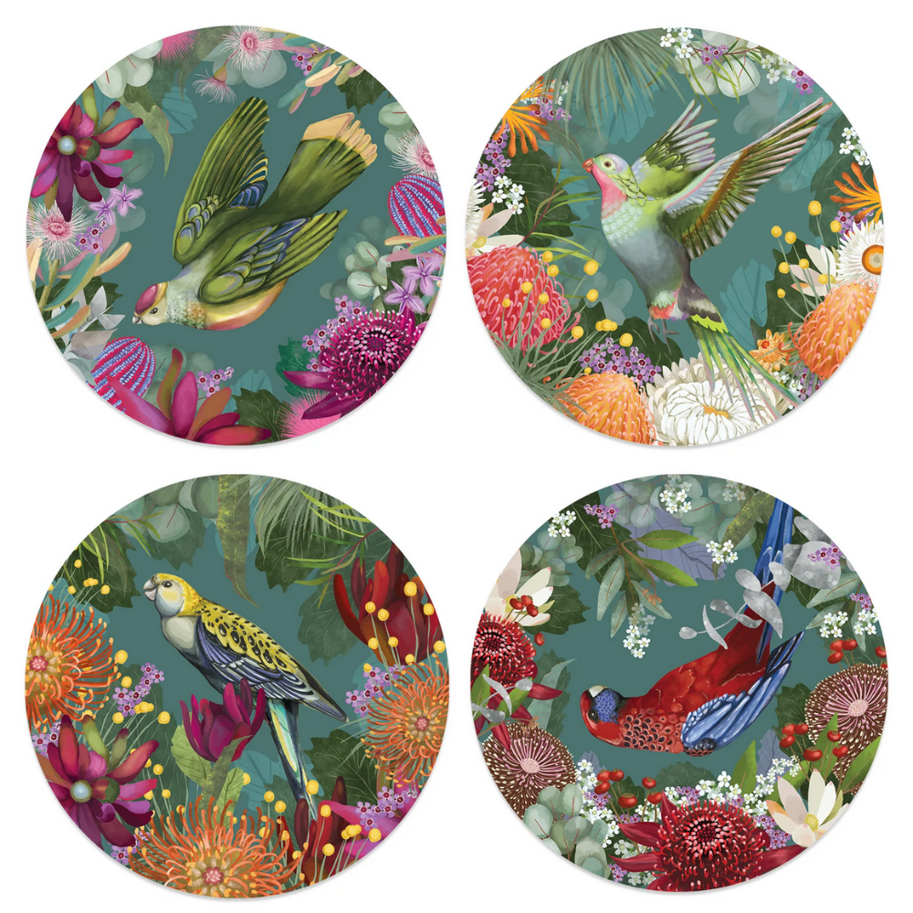 La La Land Set of 4 Plates Bush Blooms | Merchants Homewares