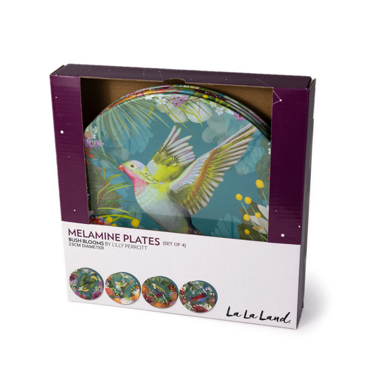 La La Land Set of 4 Plates Bush Blooms | Merchants Homewares
