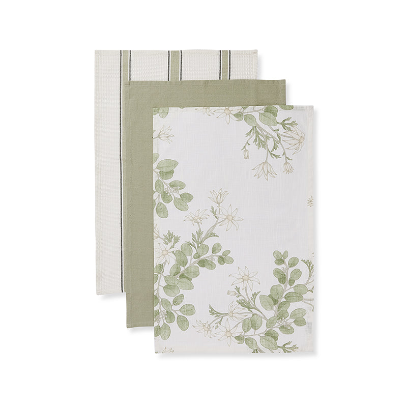 Flannel Flower Tea Towel Pack of 3 | Merchants Homewares