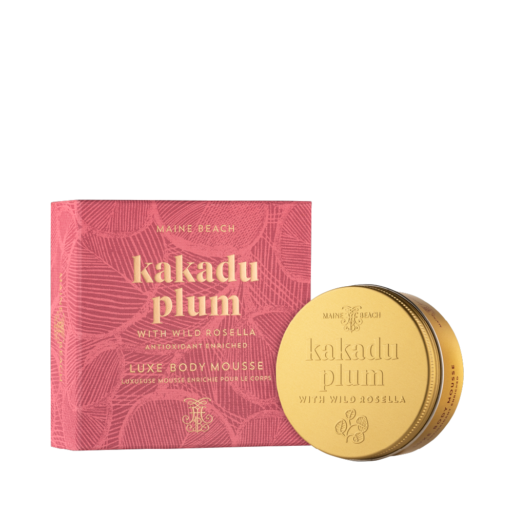 Maine Beach Kakadu Plum with Wild Rosella Luxe Mousse 150ml open and packaged | Merchants Homewares