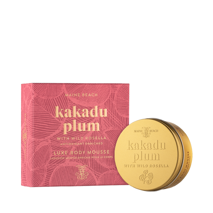 Maine Beach Kakadu Plum with Wild Rosella Luxe Mousse 150ml open and packaged | Merchants Homewares