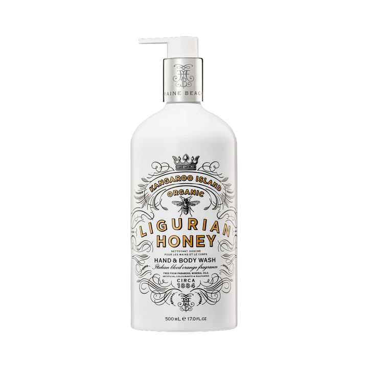 Maine Beach Organic Kangaroo Island Ligurian Honey Hand & Body Wash 500ml open | Merchants Homewares