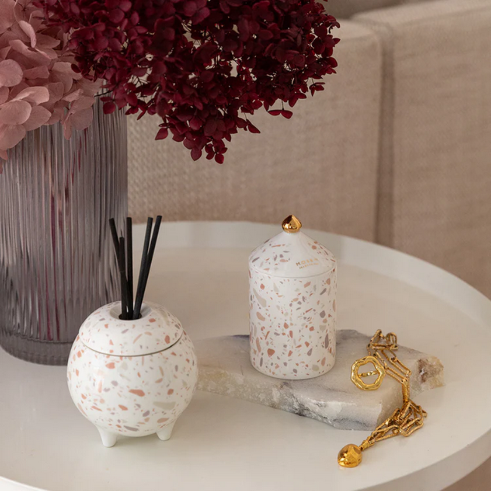 Moss St Camellia & White Lotus Ceramic Diffuser Lifestyle | Merchants Homewares