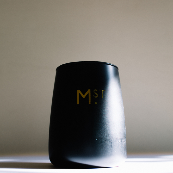 Moss St Candle Sage & Cedar 320g Black lifestyle | Merchants Homewares