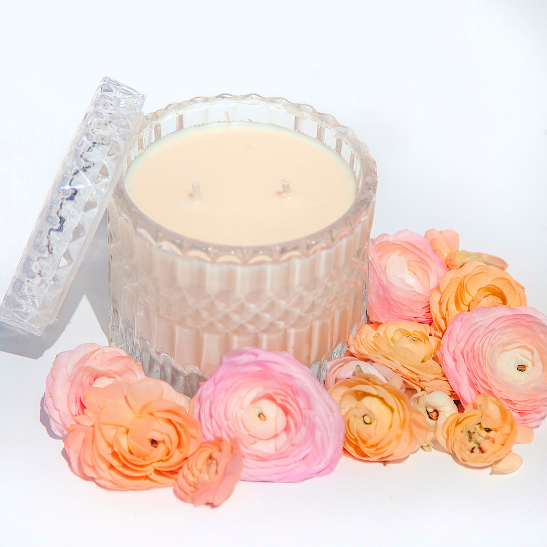 Mrs Darcy Large Candle Rose Quartz Lifestyle | Merchants Homewares