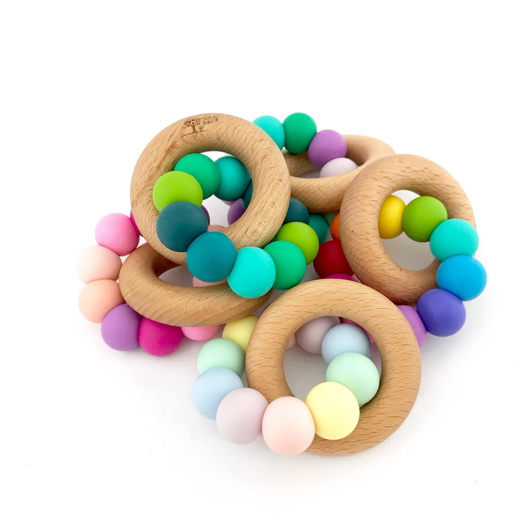 Nature Bubz Cove Teether Colourways Displayed In Pile | Merchants Homewares
