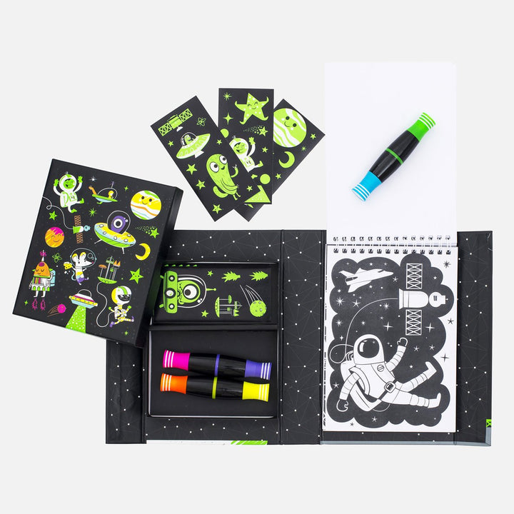 Tiger Tribe Neon Colouring Set - Outer Space Merchants homewares