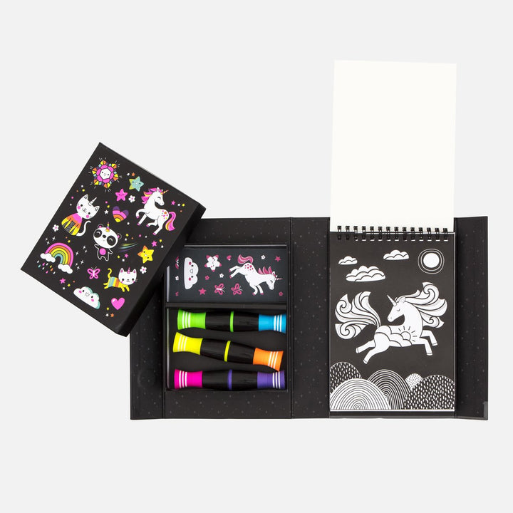 Tiger Tribe Neon Colouring Set - Unicorns and Friends Merchants Homewares