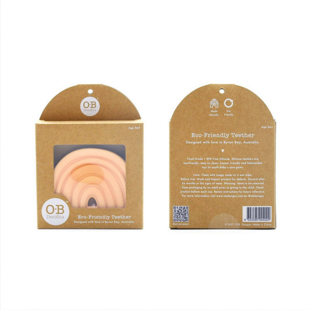 O.B Designs | Silicon Rainbow Teether | Peach | Merchant Homewares