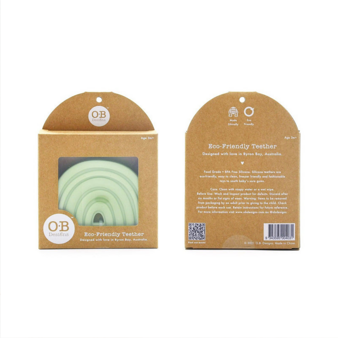 O.B Designs | Silicon Rainbow Teether | Sage | Merchant Homewares