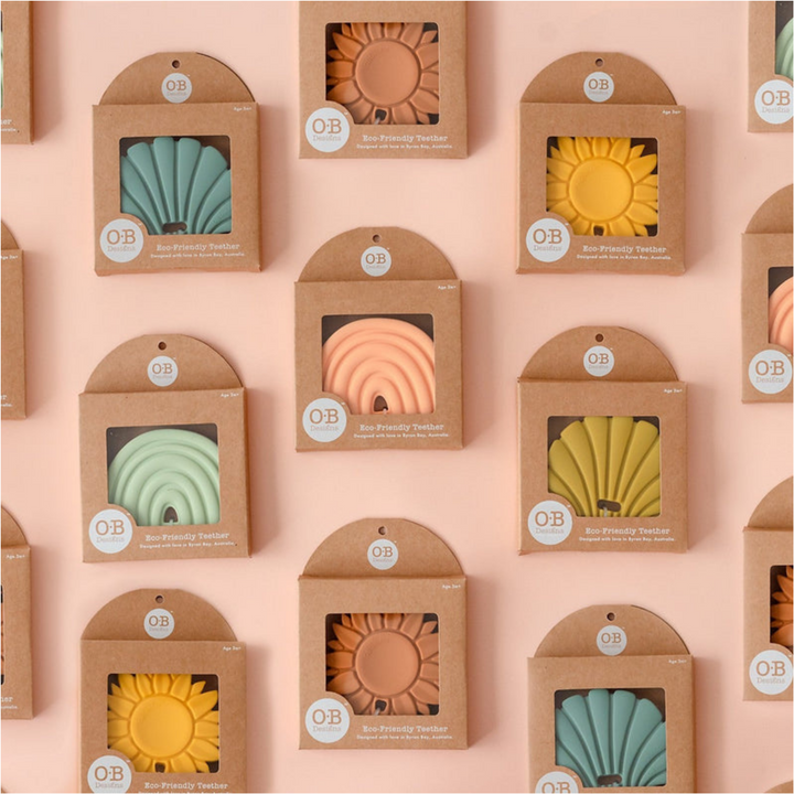 O.B Designs | Silicon Rainbow Teether | Sage | Merchant Homewares