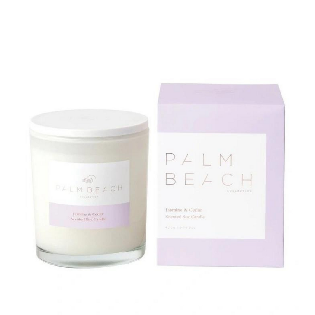 Palm Beach | Jasmine & Cedar 420g Scented Soy Candle | Merchant Homewares