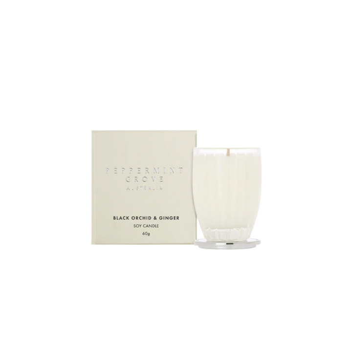 Peppermint Grove Black Orchid & Ginger Soy Candle 60g | Merchants Homewares