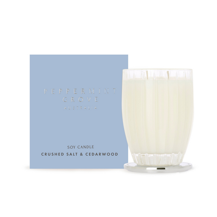 Peppermint Grove Candle Crushed Salt and Cedarwood 350g | Merchants Homewares