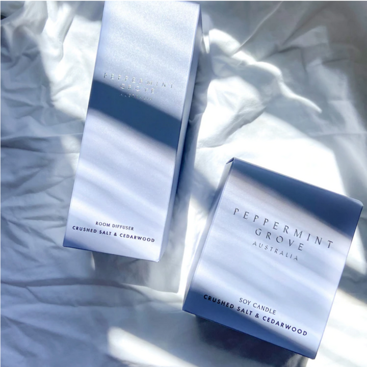Peppermint Grove Crushed Salt & Cedarwood Diffuser Lifestyle | Merchants Homewares