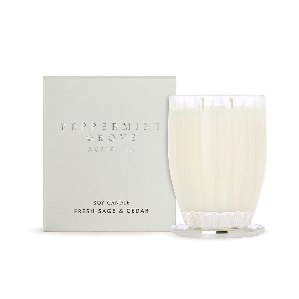 Peppermint Grove Large Soy Candle 350g Fresh Sage And Cedar | Merchants Homewares