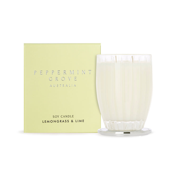 Peppermint Grove Large Soy Candle 350g Lemongrass And Lime | Merchants Homewares