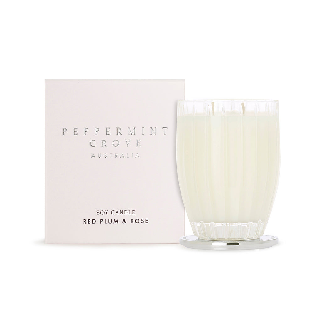 Peppermint Grove Large Soy Candle 350g Red Plum And Rose | Merchants Homewares
