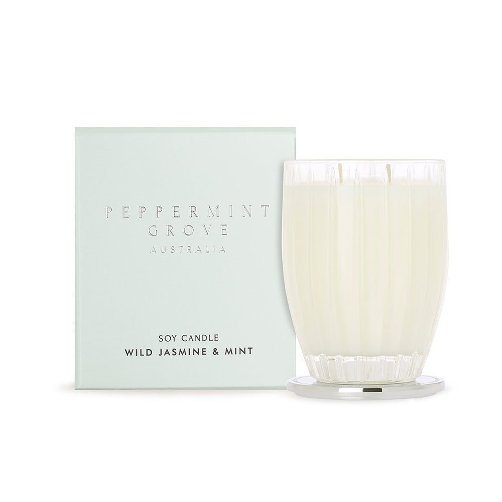 Peppermint Grove Large Soy Candle 350g Wild Jasmine And Mint | Merchants Homewares