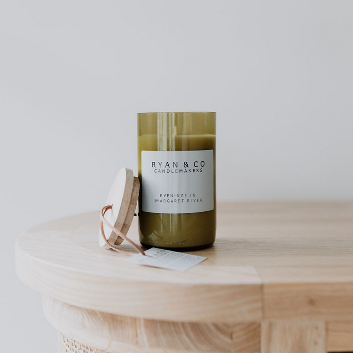 Ryan & Co South West Range Evenings in Margaret River Candle 300g  Lemon, Eucalyptus, Sandalwood, Jasmine open | Merchants Homewares