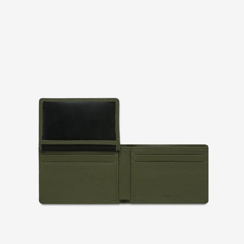 Status Anxiety Jonah Wallet Khaki Open | Merchants Homewares