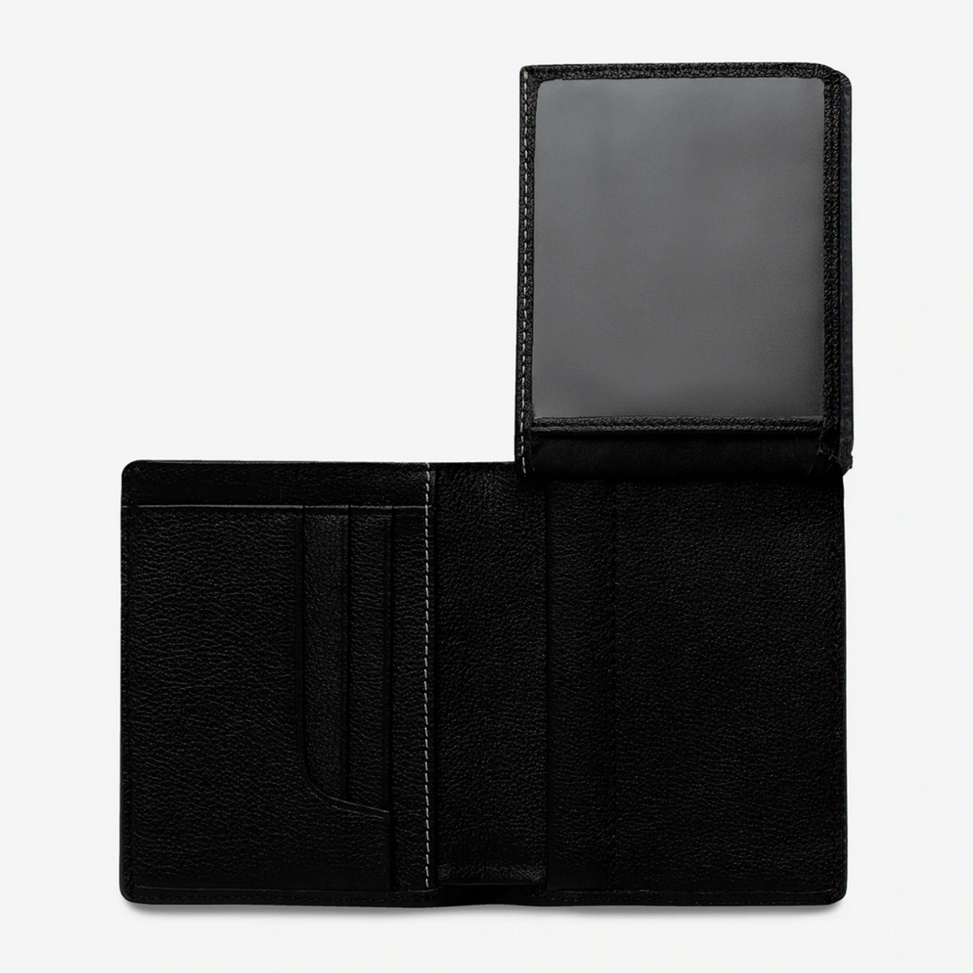 Status Anxiety Nathaniel Wallet Black Open | Merchants Homewares
