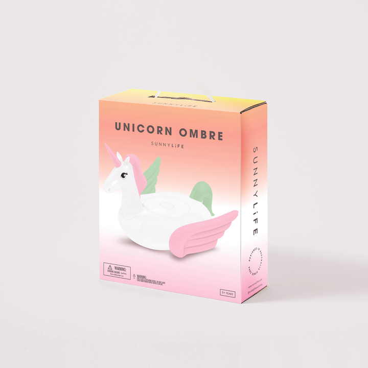 Sunnylife Luxe Ride-On Unicorn Coral Ombre Packaged | Merchants Homewares