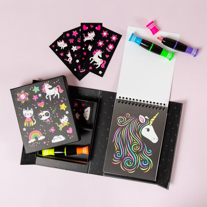 Tiger Tribe Neon Colouring Set - Unicorns and Friends