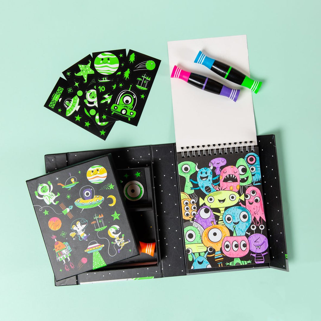 Tiger Tribe Neon Colouring Set - Outer Space Merchants homewares