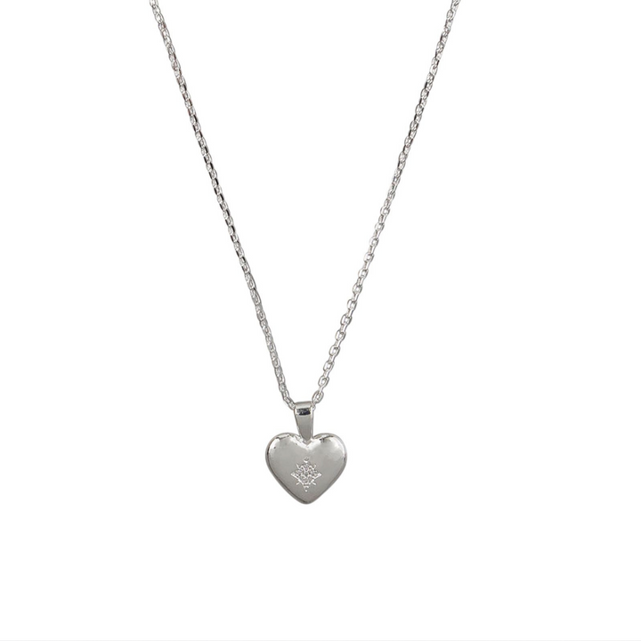 Tiger Tree CZ Heart Necklace Silver | Merchants Homewares