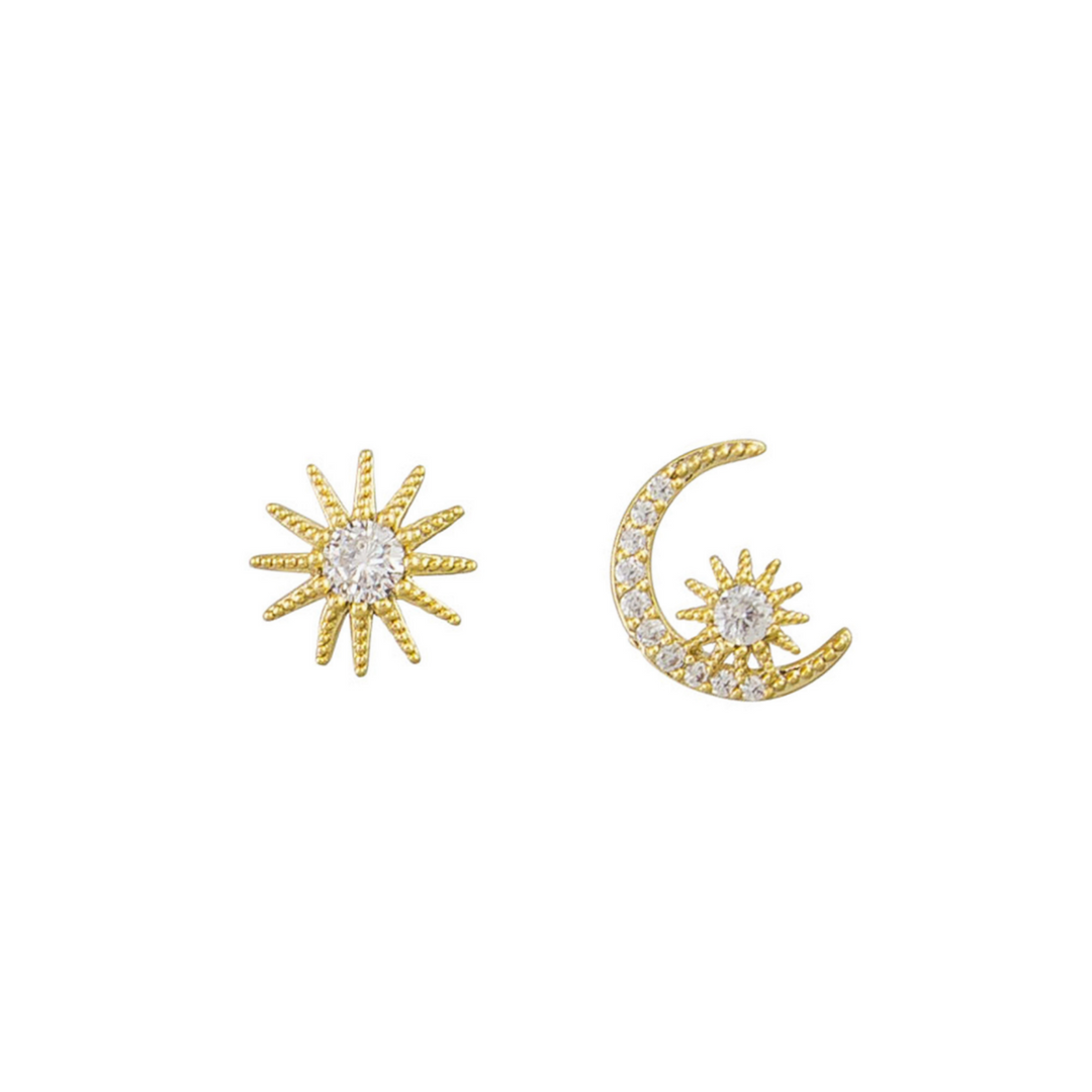 Gold Day Night Studs | Retro Oblong | Merchant Homewares
