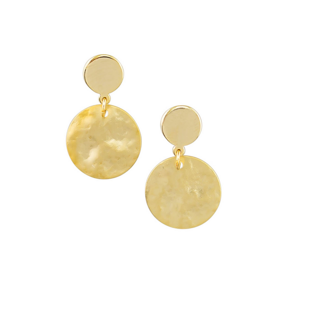 Small Textured Disc Earrings | Gold | Merchant Homewares