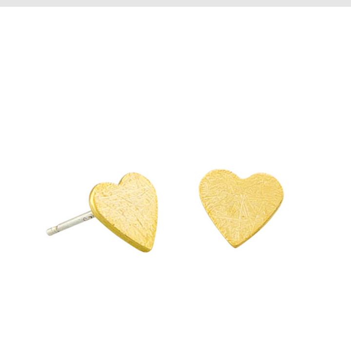 Tiger Tree Brushed Heart Earring Gold | Merchant Homewares